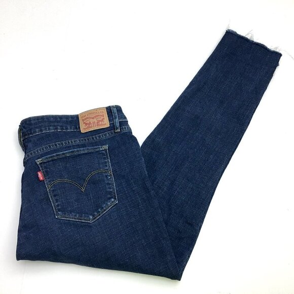 Levi's 711 Women's Skinny Jeans Distressed Stretch Dark Wash size 34 length 28" - Picture 9 of 9